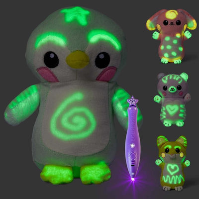 Original GlowMates Large Glow-in-the-Dark Stuffed Animal with Bolderglow Light Pen