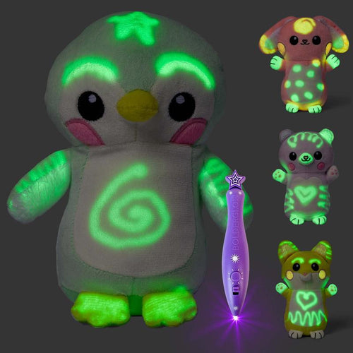 Original GlowMates Large Glow-in-the-Dark Stuffed Animal with Bolderglow Light Pen