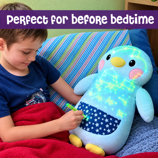 Original GlowMates Large Glow-in-the-Dark Stuffed Animal with Bolderglow Light Pen